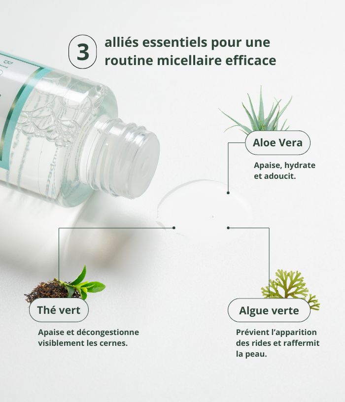 Micellar cleansing water with aloe vera