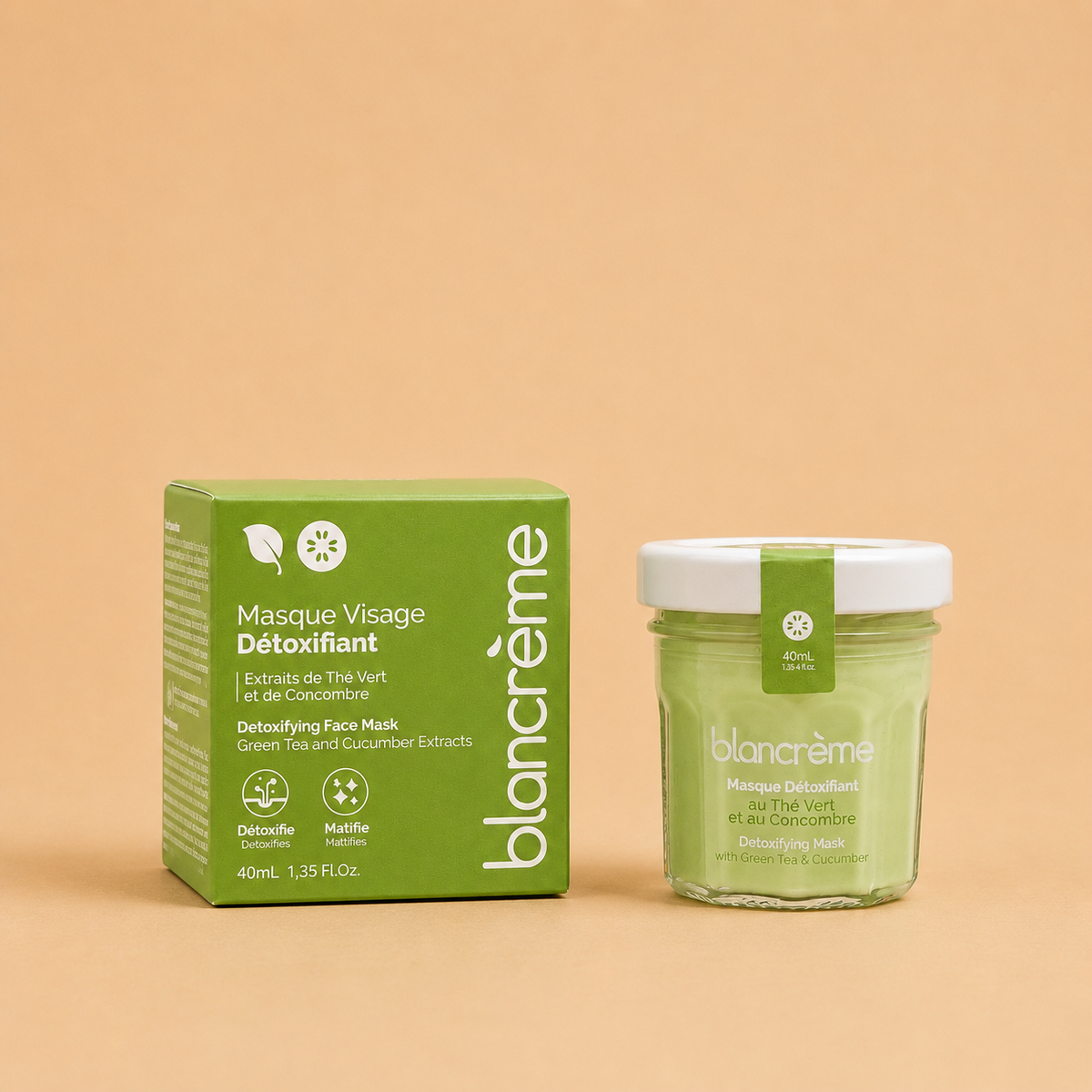 Detox-masker - Groene thee & Komkommer