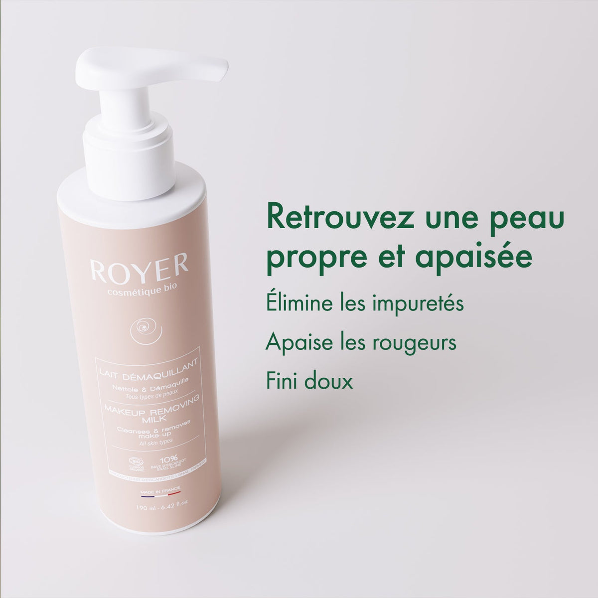Lait démaquillant à la bave d'escargot