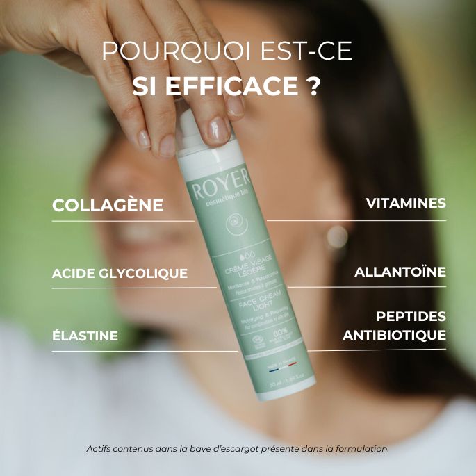 Crème visage légère à la bave d'escargot