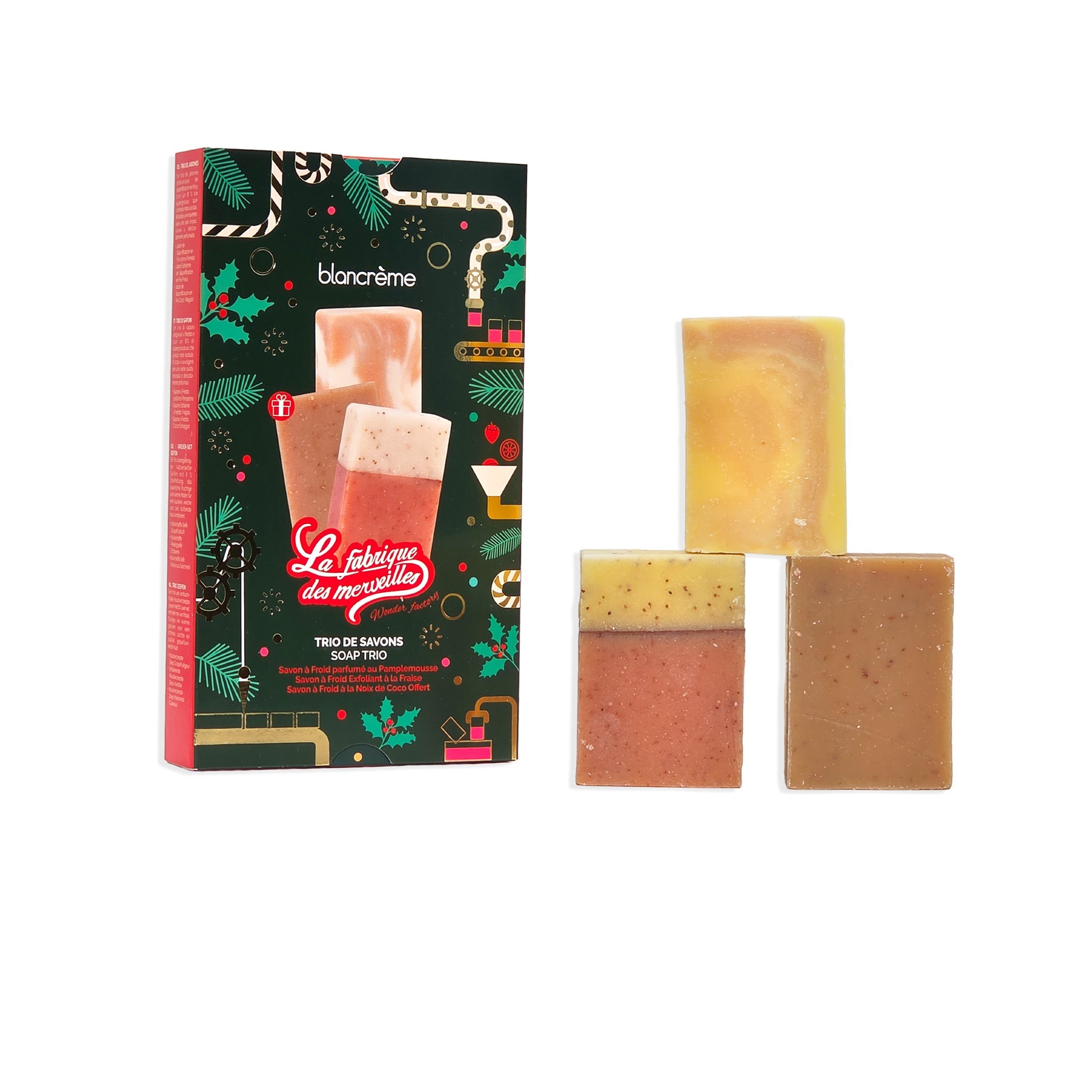 Trio savons pour le corps - Fraise, Pamplemousse & Coco