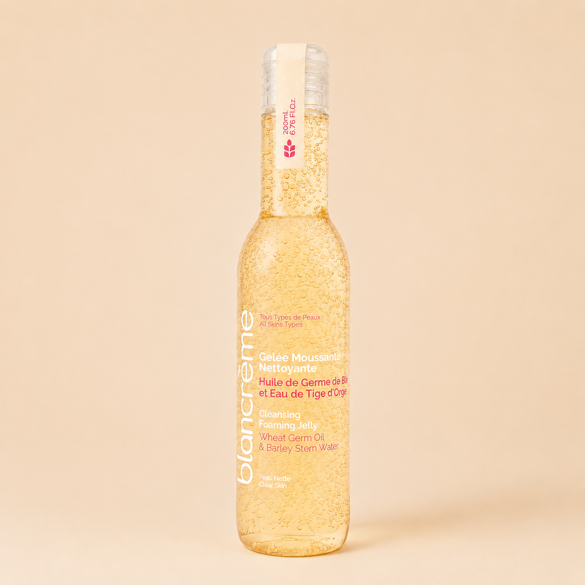 Foaming cleansing jelly with wheat germ & barley oil