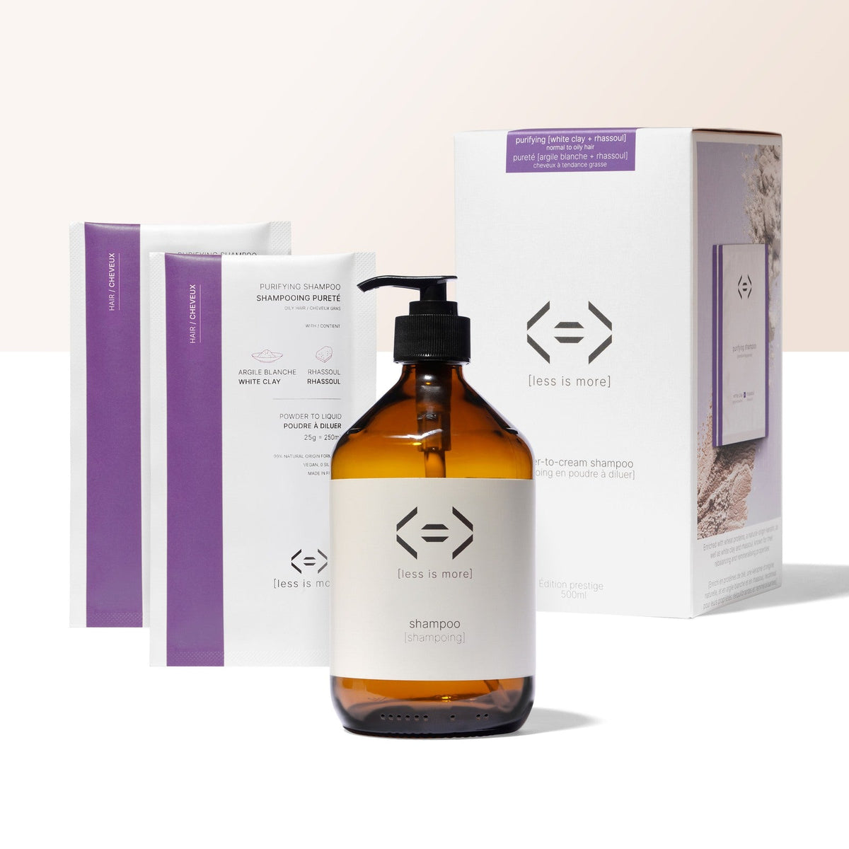 Prestige set - purity shampoo 500 ml [white clay + ghassoul]