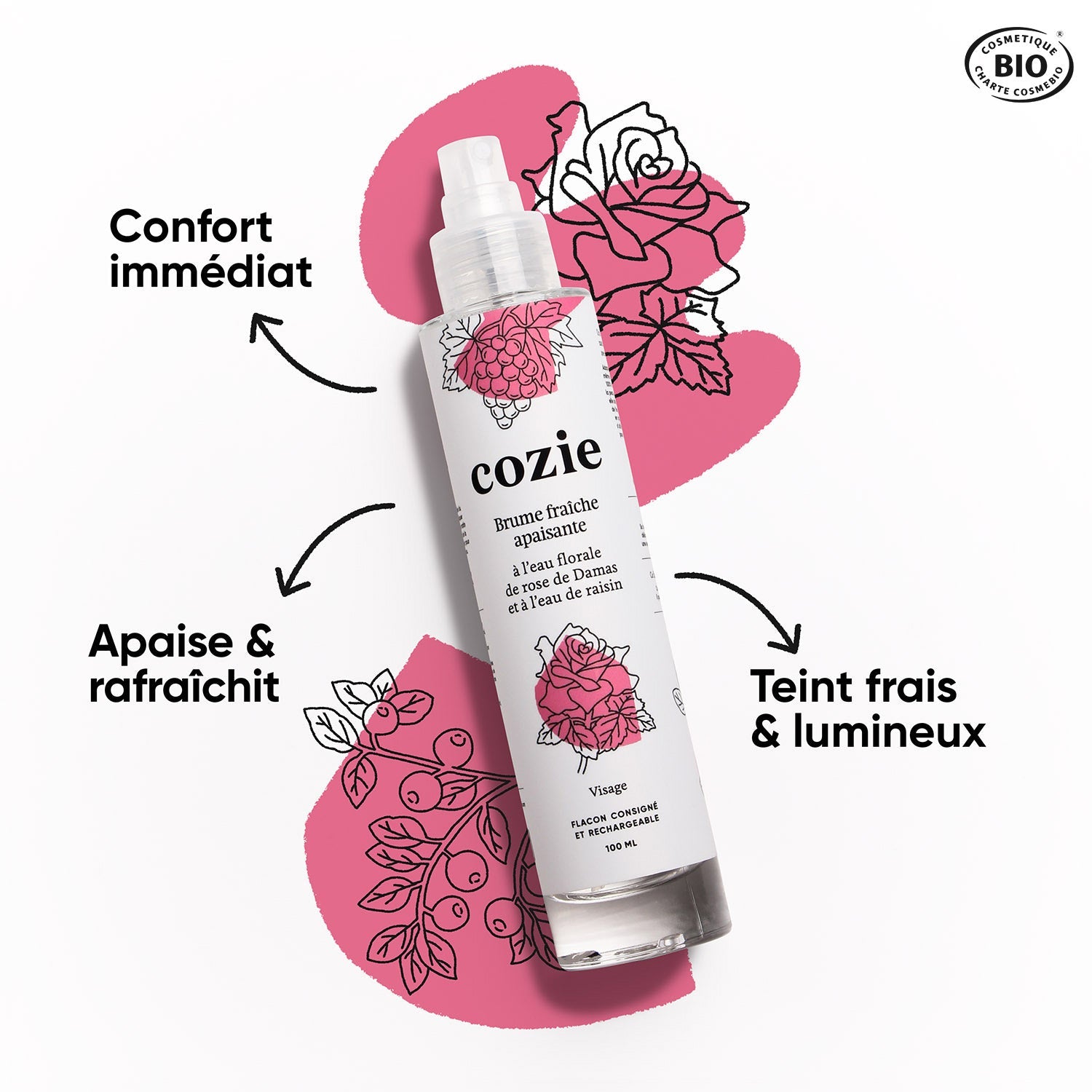Soothing Fresh Mist with Rose Floral Water and Grape Water