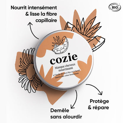 Nourishing hair mask with organic coconut oil and Breton marine active ingredient