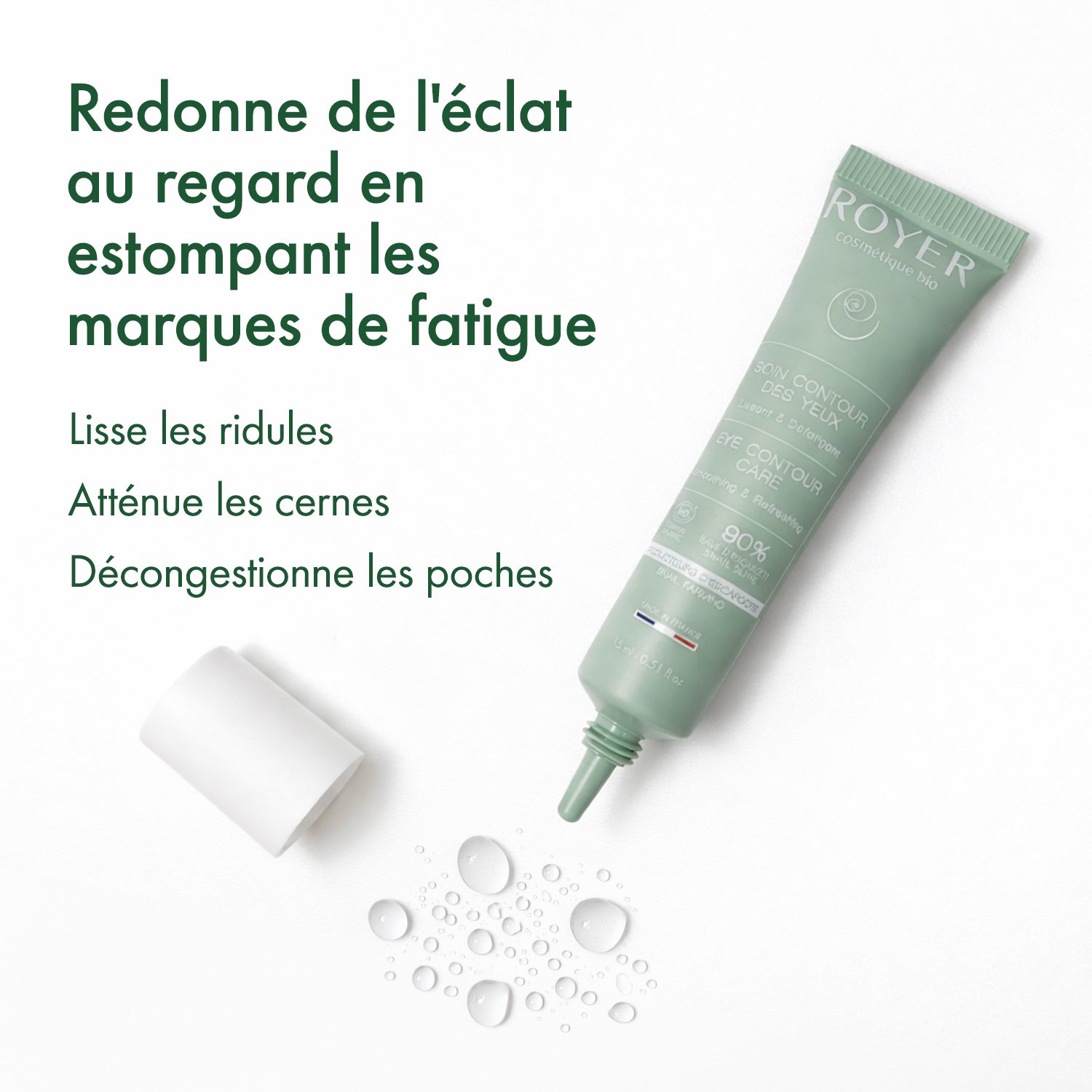 Soin contour des yeux bio à la bave d'escargot