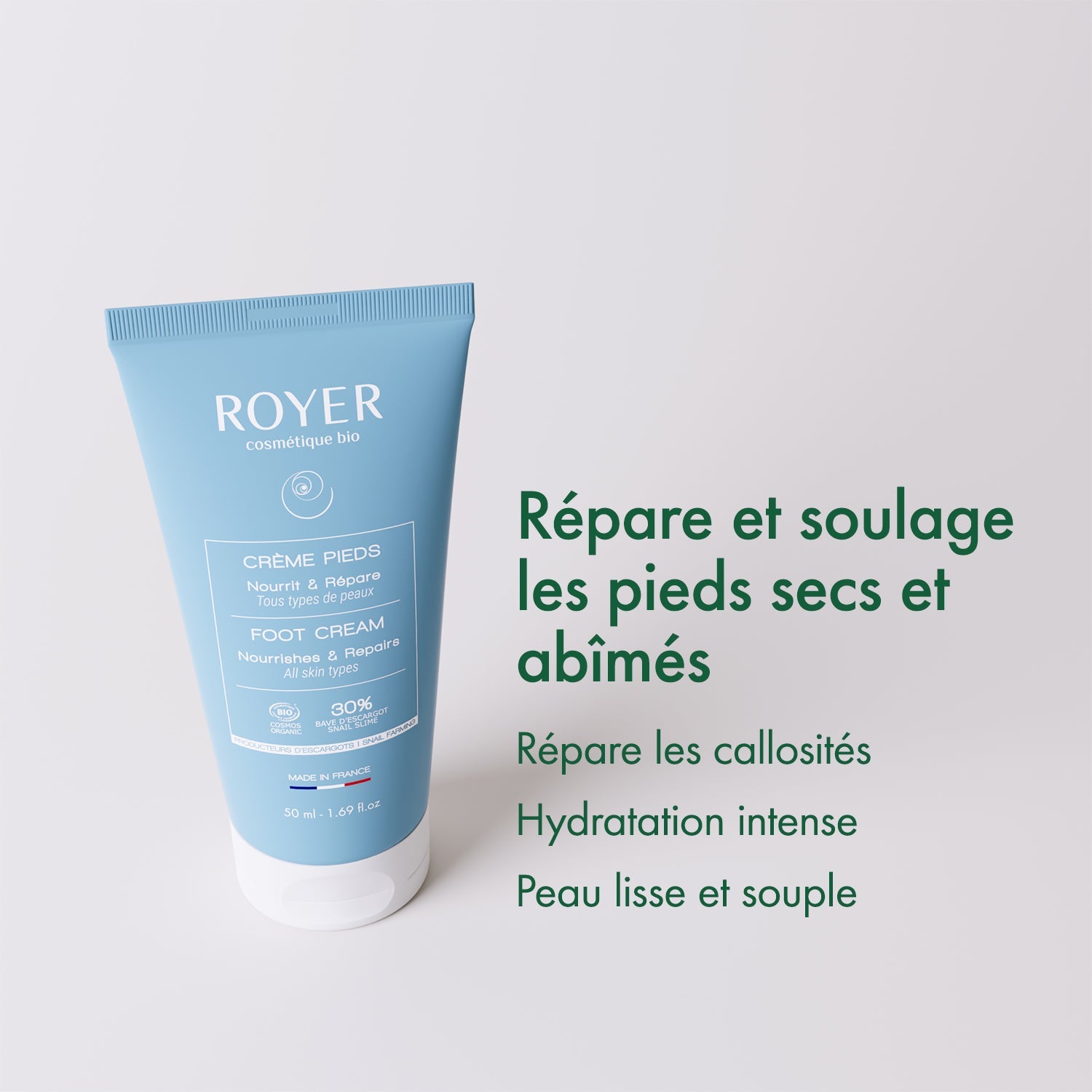 Crème pieds bio à la bave d'escargot