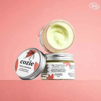 Nourishing cream with hemp oil and thyme floral water