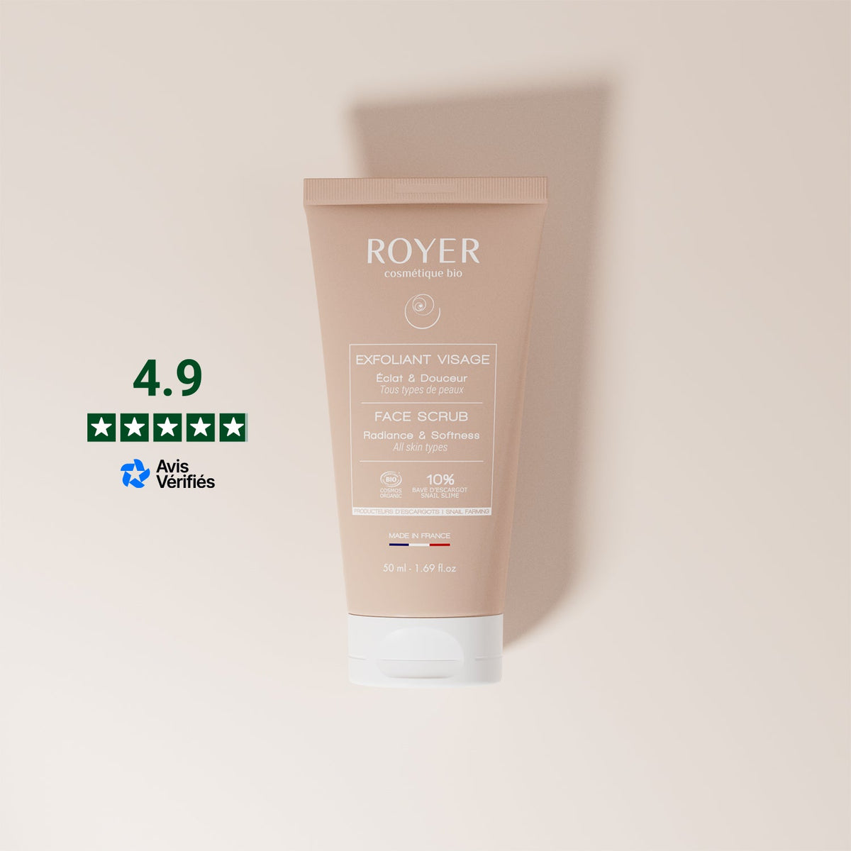 Organic snail slime facial exfoliant