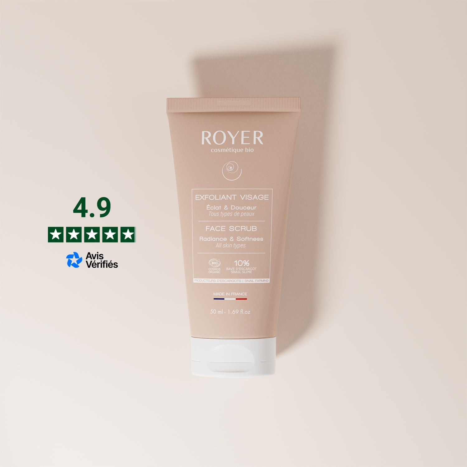 Organic snail slime facial exfoliant