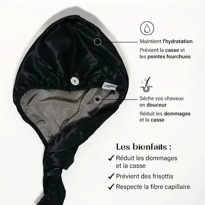 Serviette Cheveux Réversible Microfibre & Satin - Hair Towel