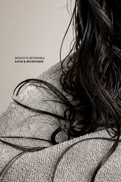 Serviette Cheveux Réversible Microfibre & Satin - Hair Towel