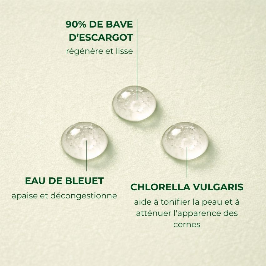 Soin contour des yeux à la bave d'escargot