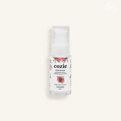 Nourishing oil with hemp, calendula, plum, and carrot oils